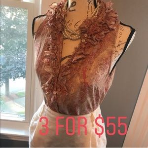 Silk cotton blend Jcrew paisley blouse